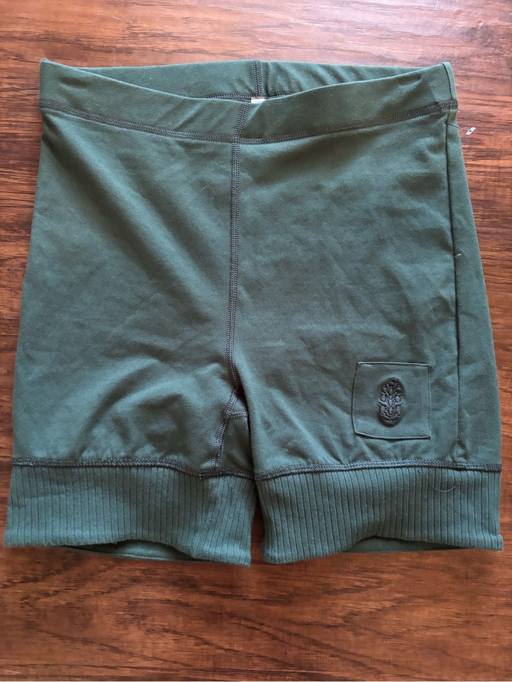 FP Women's Dark Green Stretch High-Rise Biker Shorts